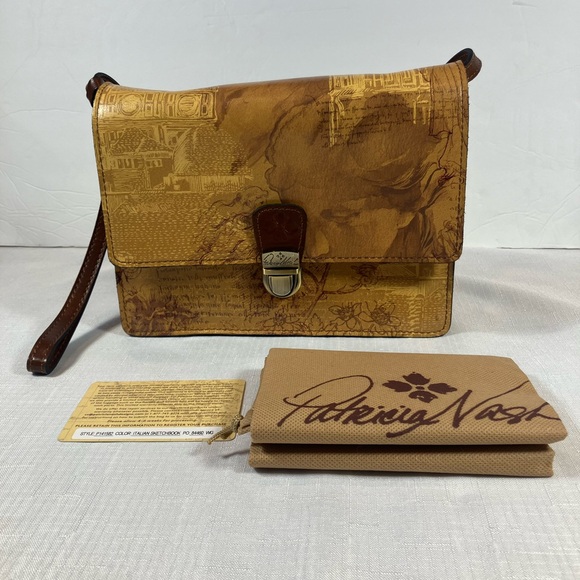 NWOT Stunning! Patricia Nash Lanza Crossbody Bag, Italian Sketchbook, Leather - Picture 2 of 11